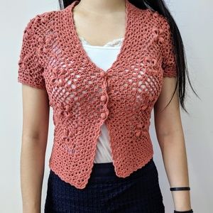 Ann Taylor Orange Knit Shrug Cardigan